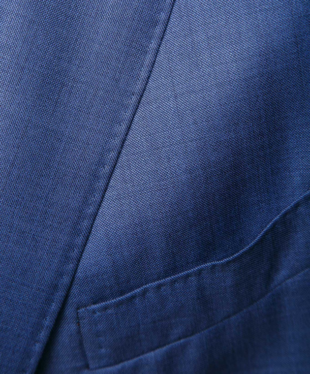 Luciano Barbera Синий костюм из шерсти 5D201625097 изображение 5