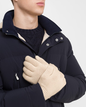 Brunello Cucinelli Светло-бежевые перчатки из кашемира M2293118