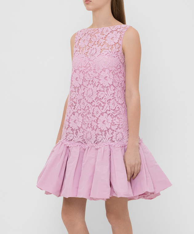 Valentino Розовое платье из кружева без рукавов TB3VALL64H2 изображение 3