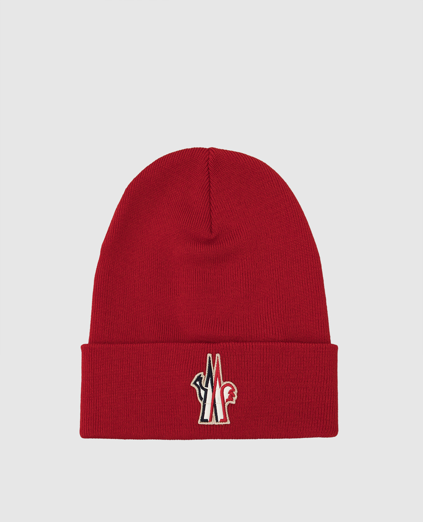 Moncler Grenoble Красная шапка из шерсти с эмблемой 3B1000009974