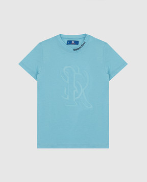 Stefano Ricci Дитяча блакитна футболка з емблемою YNH9200200803