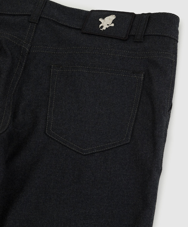 Stefano Ricci Детские темно-серые брюки из шерсти YFT7400020W610 изображение 3
