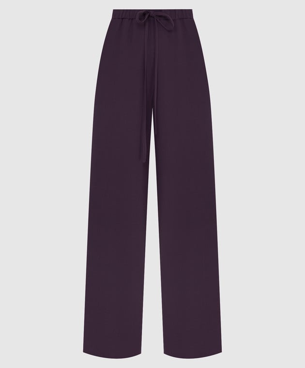 Valentino Темно-фиолетовые укороченные шелковые брюки XB3RB4D01MM