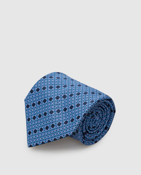 Stefano Ricci Синя краватка у візерунок CH31042
