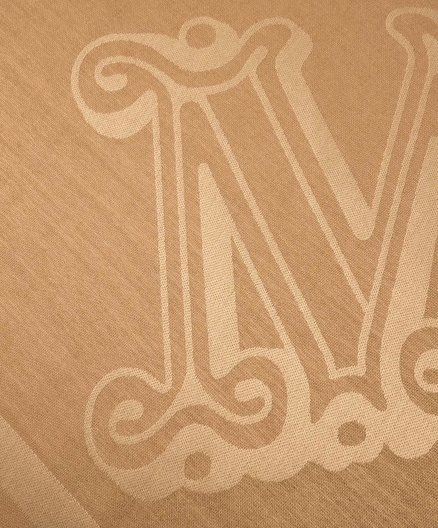 Max Mara Темно-бежевый палантин из шелка и шерсти ALEA изображение 3