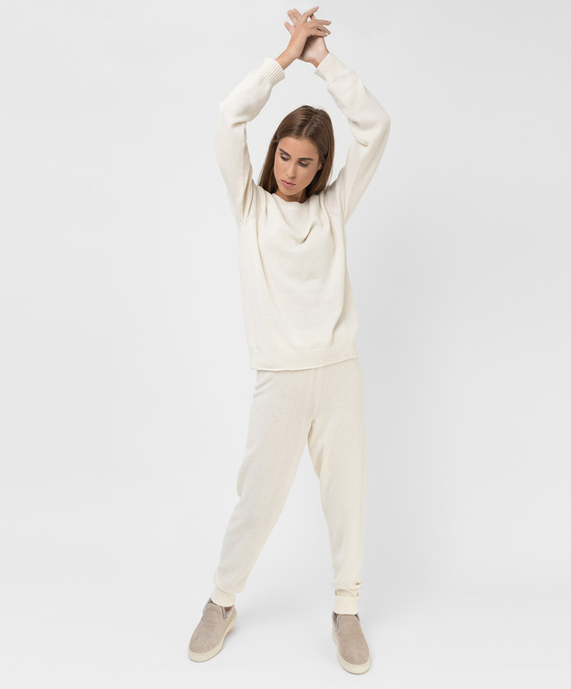 Babe Pay Pls White wool and cashmere joggers DFB034 image 2