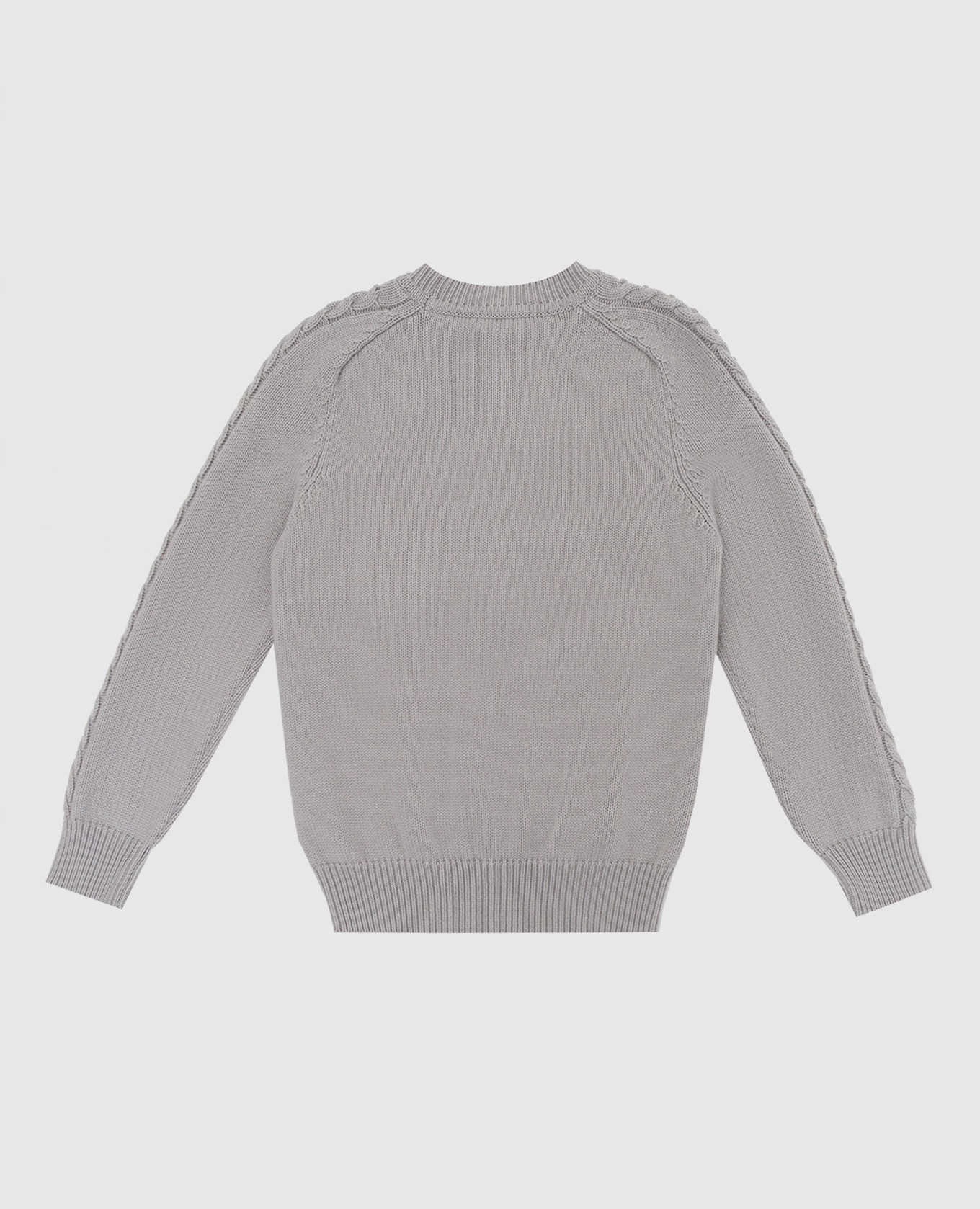 Stefano Ricci Детский светло-серый свитер из кашемира с узором YAK6S05G01F6SA04 изображение 2