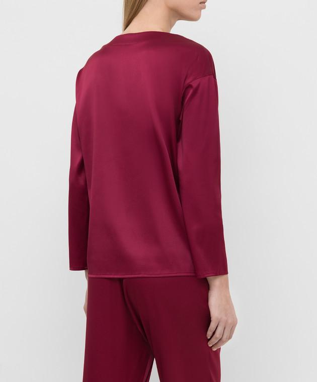 Fabiana Filippi Бордовая блуза из шелка TPD260B156 изображение 4