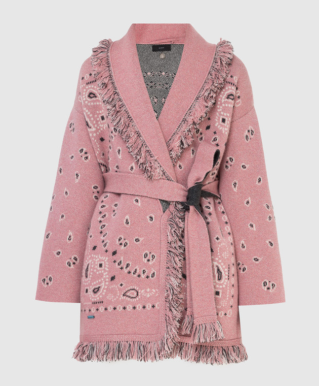 Alanui Kids cashmere paisley-print cardi-coat - Pink