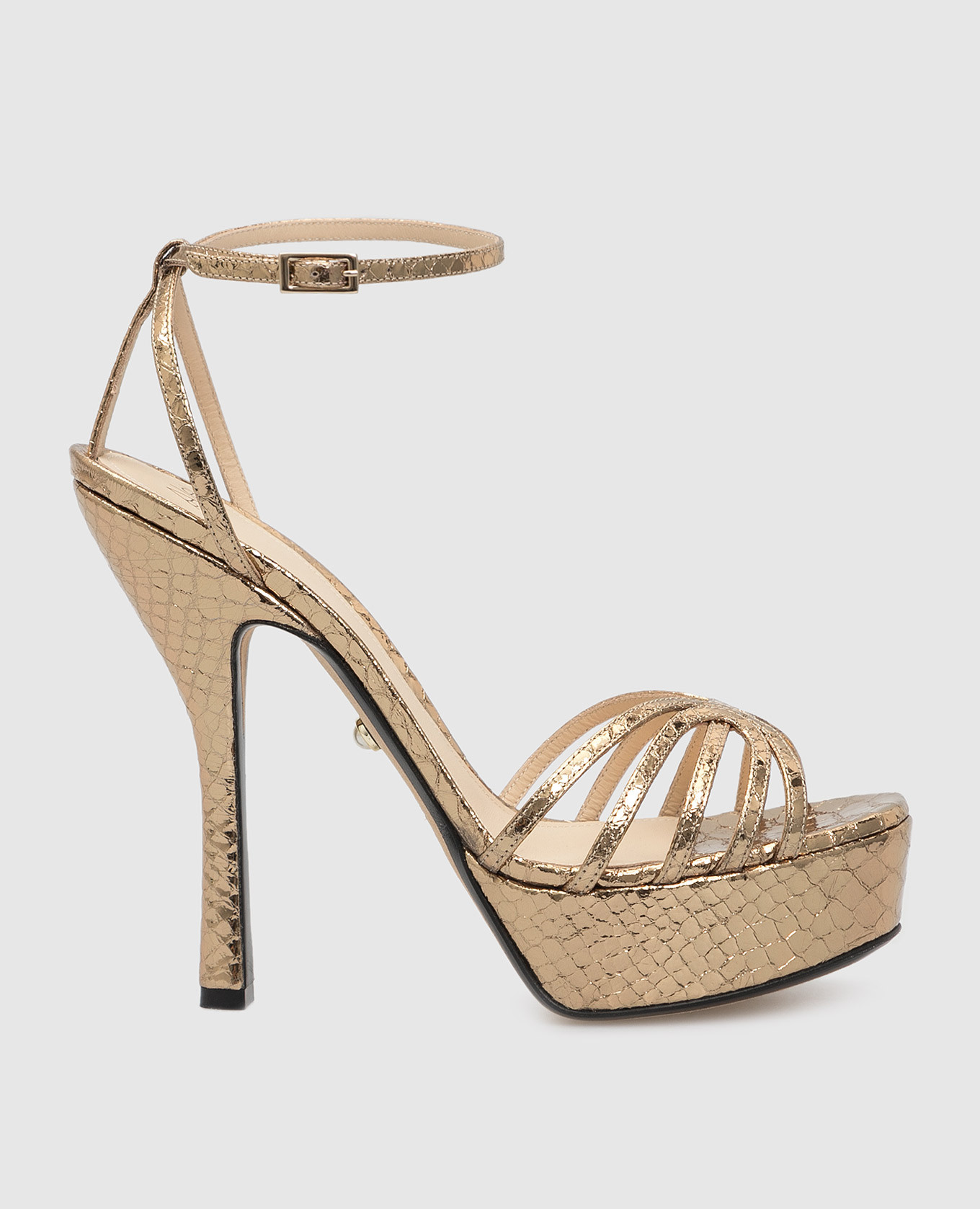 Gold-tone leather sandals