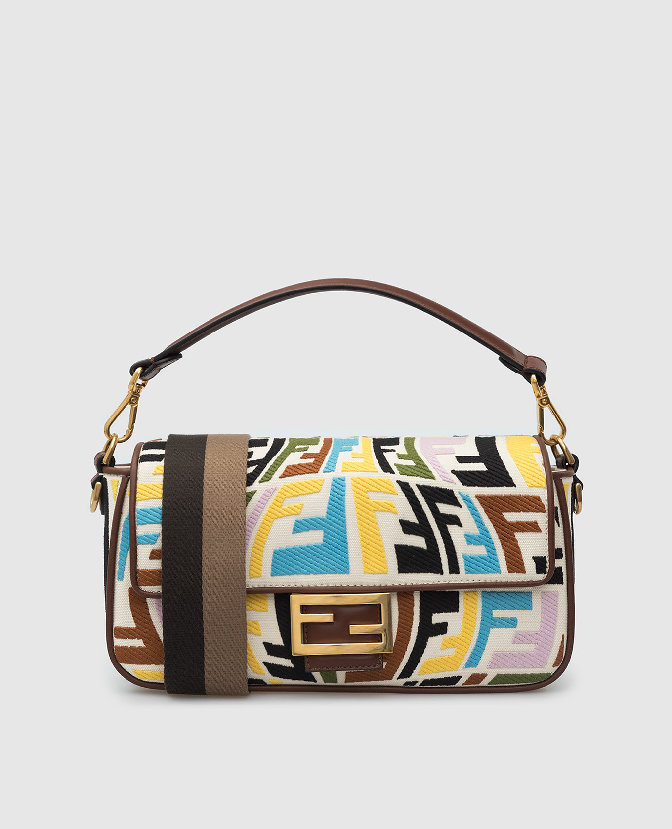 

Сумка-мессенджер в узор FF Fish-Eye Fendi, Светло-бежевый, Сумки