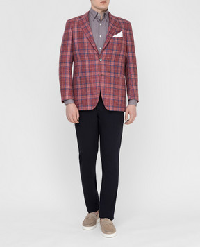 Kiton Бордовый блейзер UG81K06S19