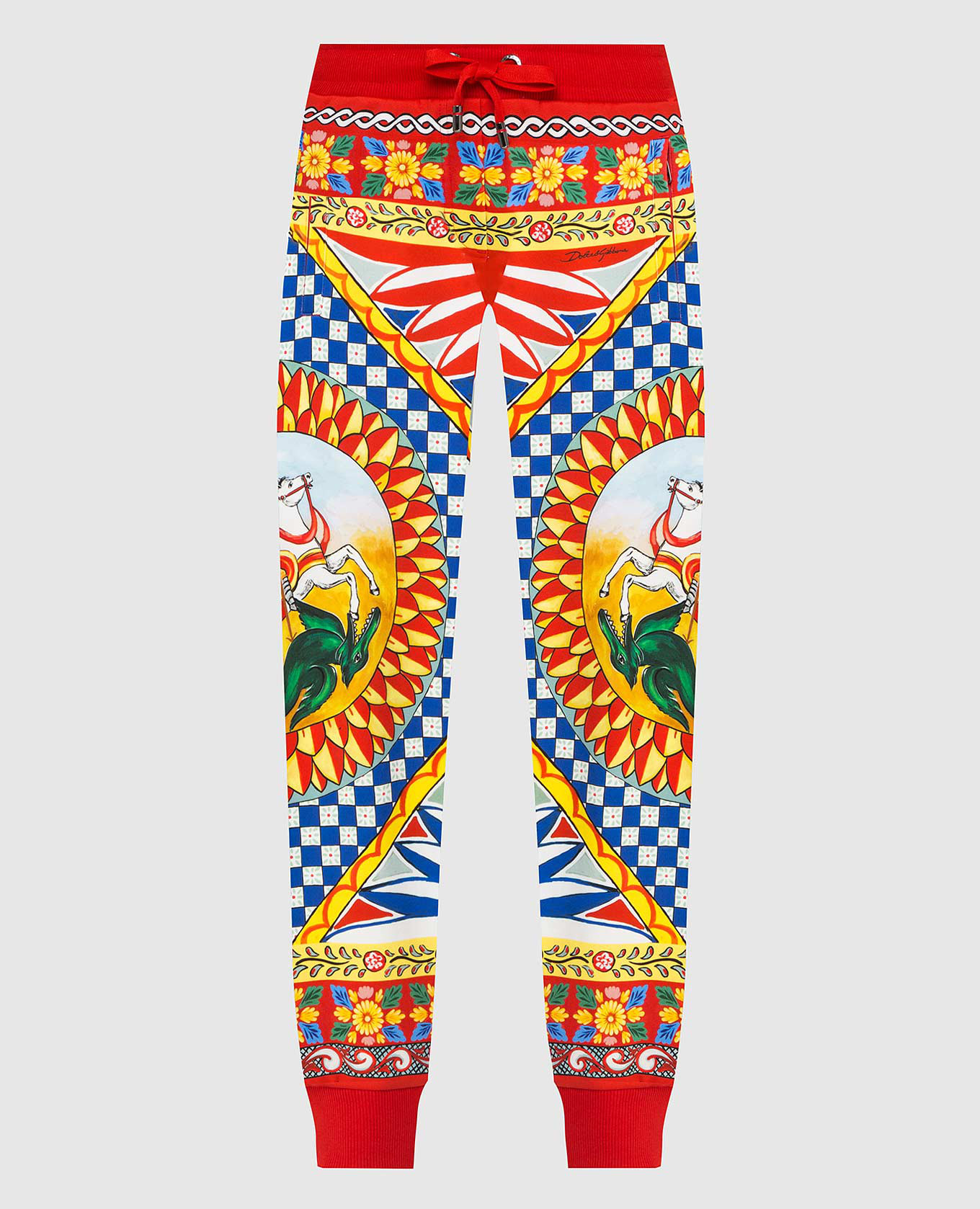 

Спортивные брюки в принт Siciliano Сaretto Dolce&Gabbana, Красный, Спортивные брюки