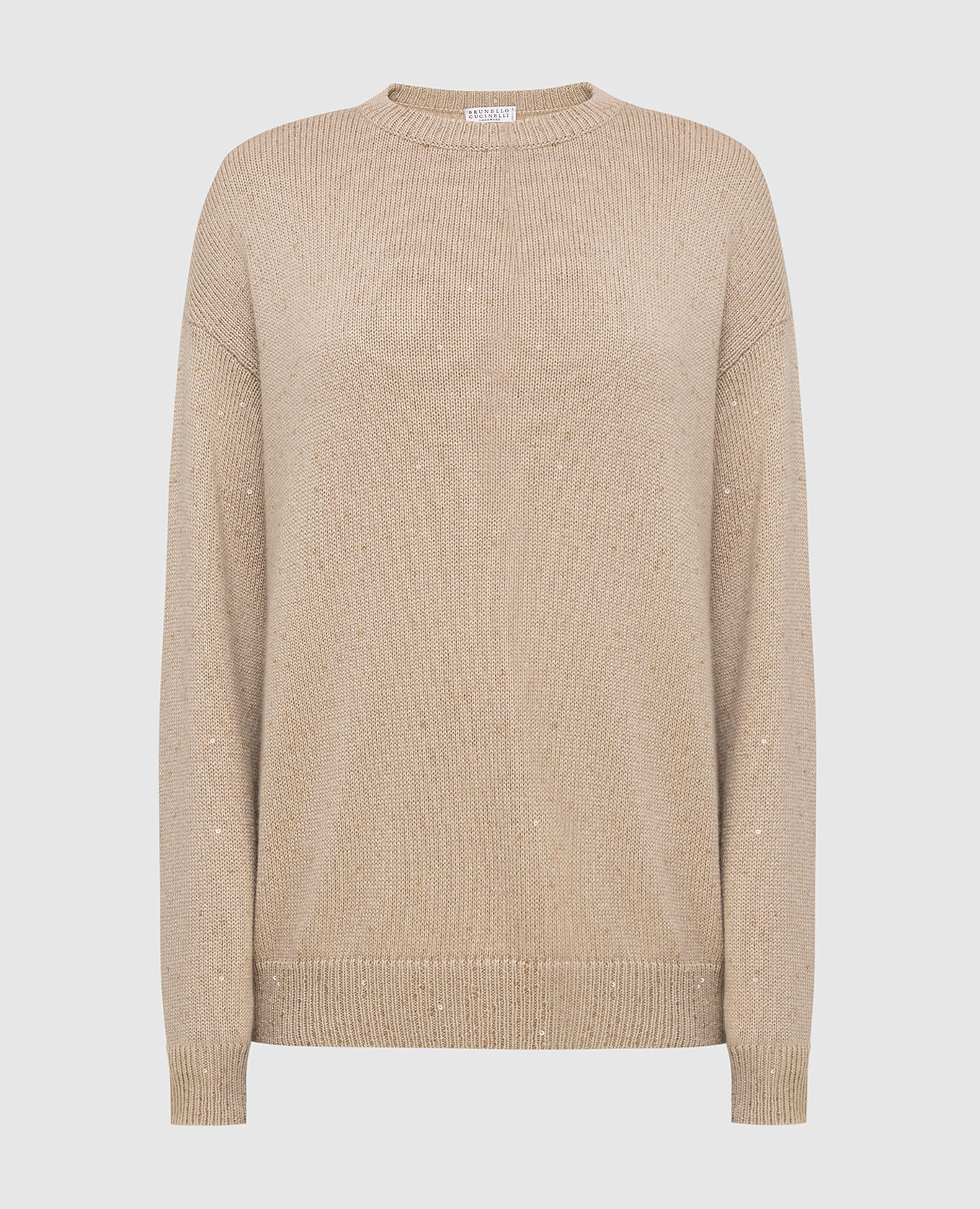 

Бежевый свитер из кашемира и шелка, Свитера