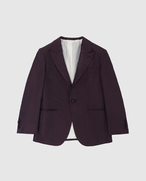 Stefano Ricci Детский фиолетовый шелковый пиджак в узор Y1RF372000HC4073