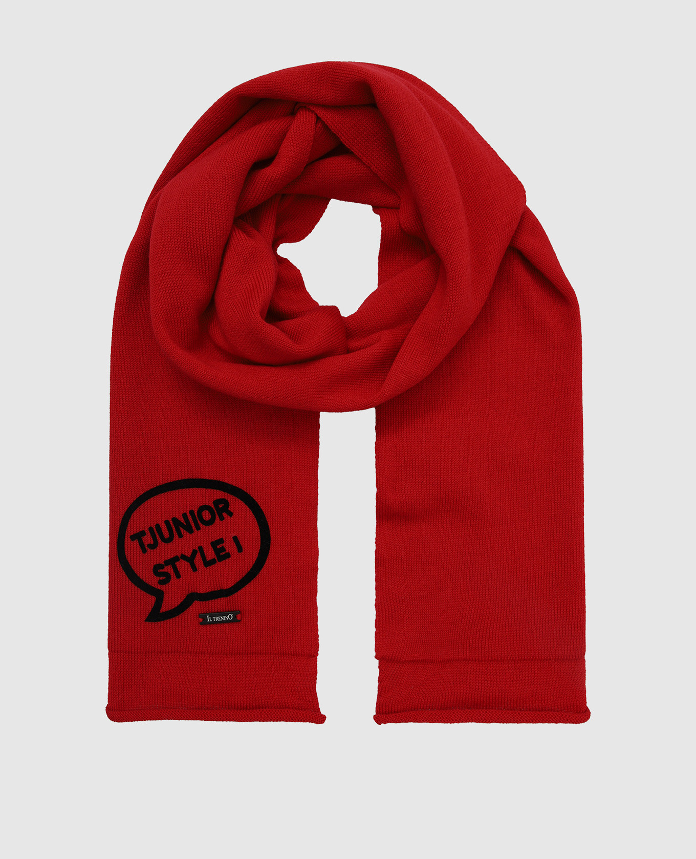 Детская красный шарф из шерсти с принтом