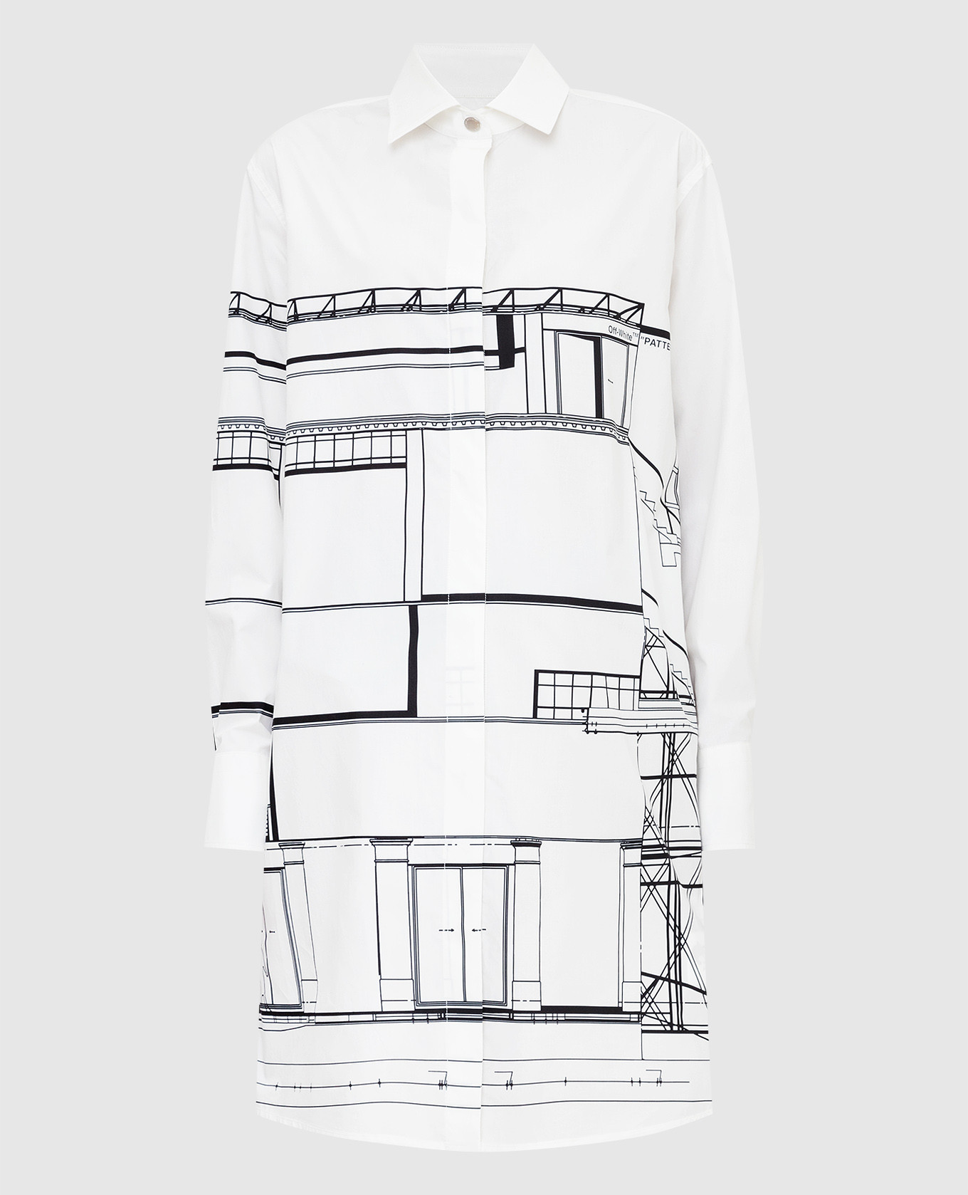 Off-White Платье-рубашка в принт Palace OWDB338F21FAB002