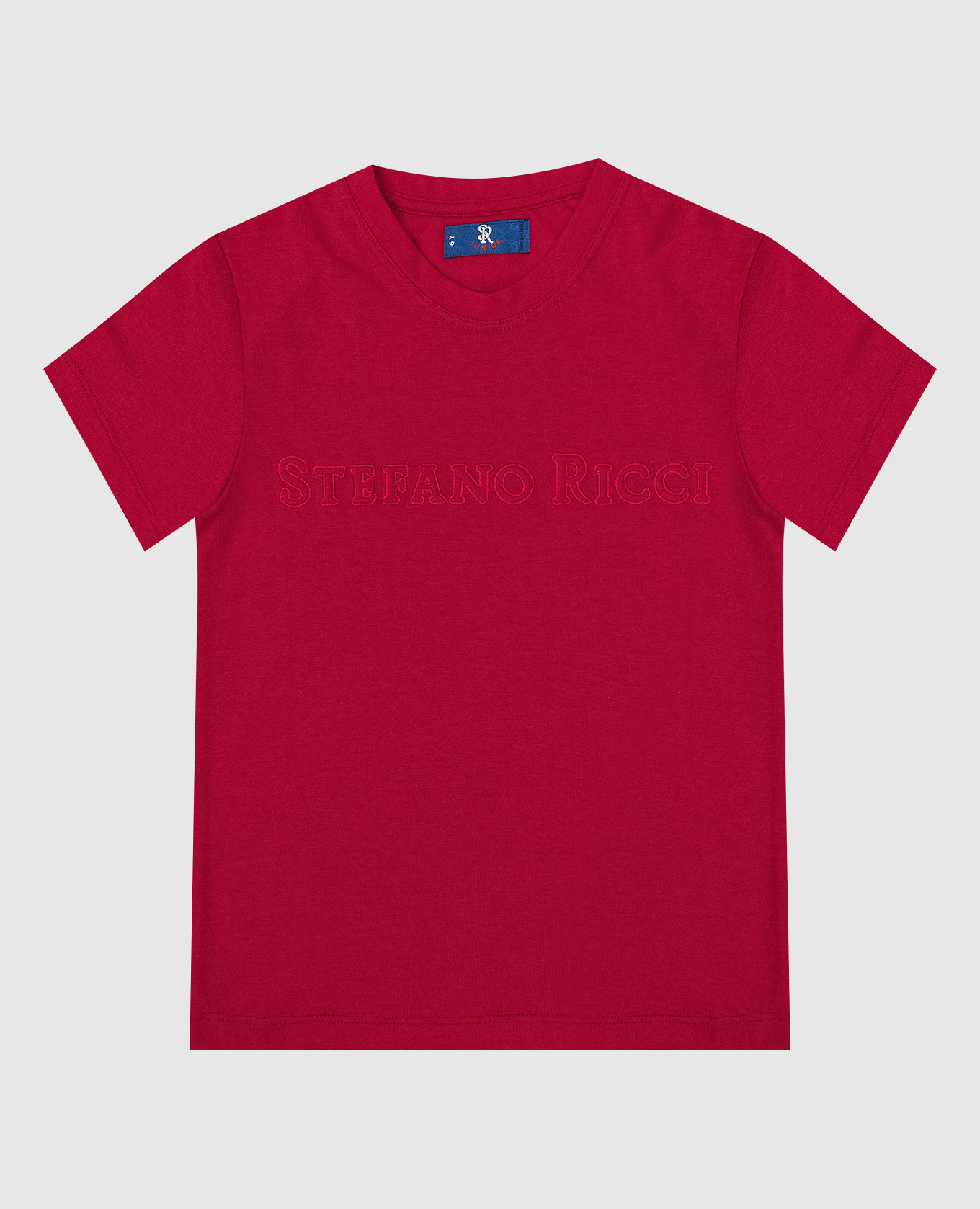 Дитяча червона футболка з вишивкою емблеми