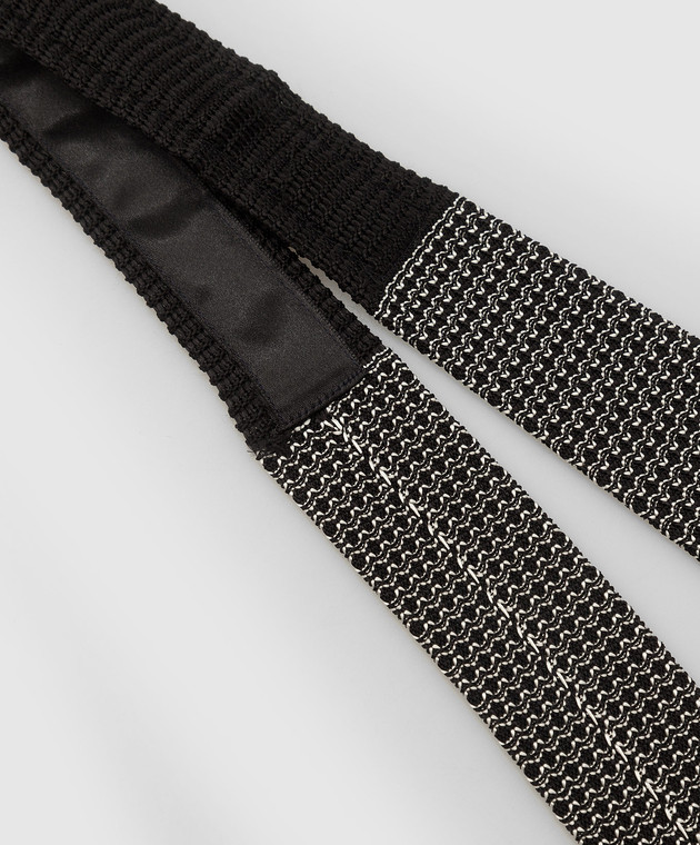 Stefano Ricci Children's black silk tie in a pattern YCRMTSR8189 image 3