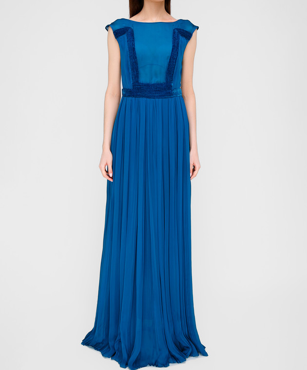 LARUSMIANI Синя сукня з шовку 077581 зображення 3