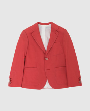 Stefano Ricci Детский красный пиджак из шерсти Y1RF376000HC3055