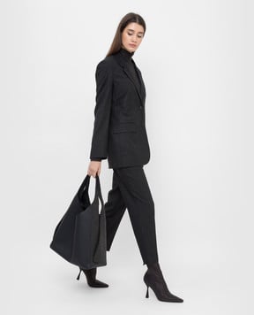Loro Piana Сумка-тоут зі шкіри та кашеміру з логотипом FAL7123