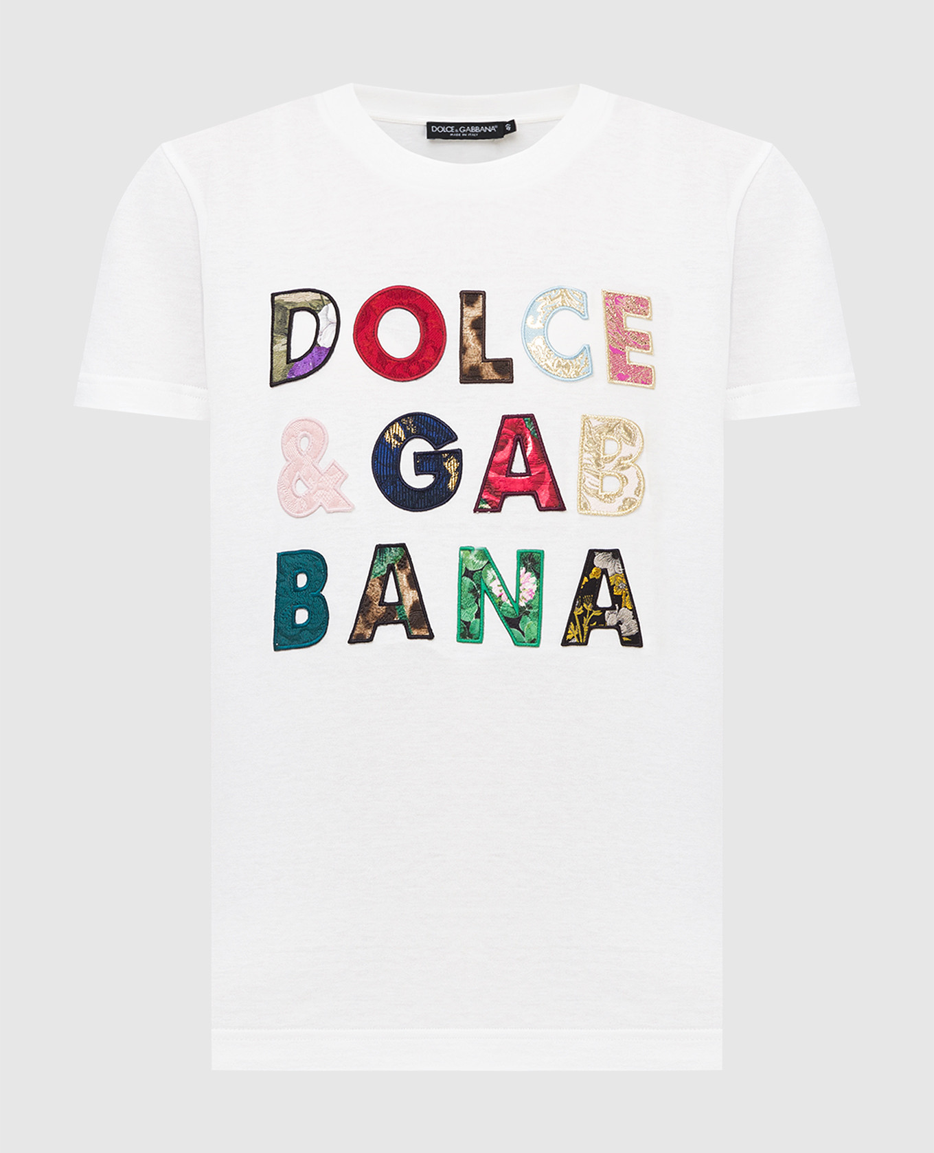 

Футболка с аппликацией логотипа Dolce&Gabbana, Белый, Футболки