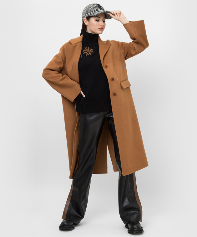 Ermanno Scervino Светло-коричневое пальто из шерсти D396D707DDT изображение 2