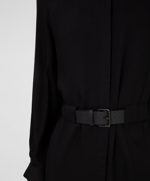 Peserico Черное платье-рубашка с разрезами S02008A02686 изображение 5