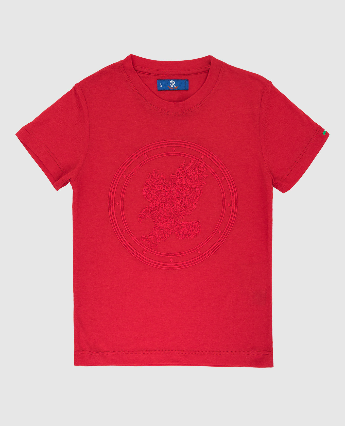 Children's red t-shirt with embroidery