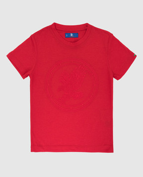 Stefano Ricci Дитяча червона футболка з вишивкою YNH8400340803