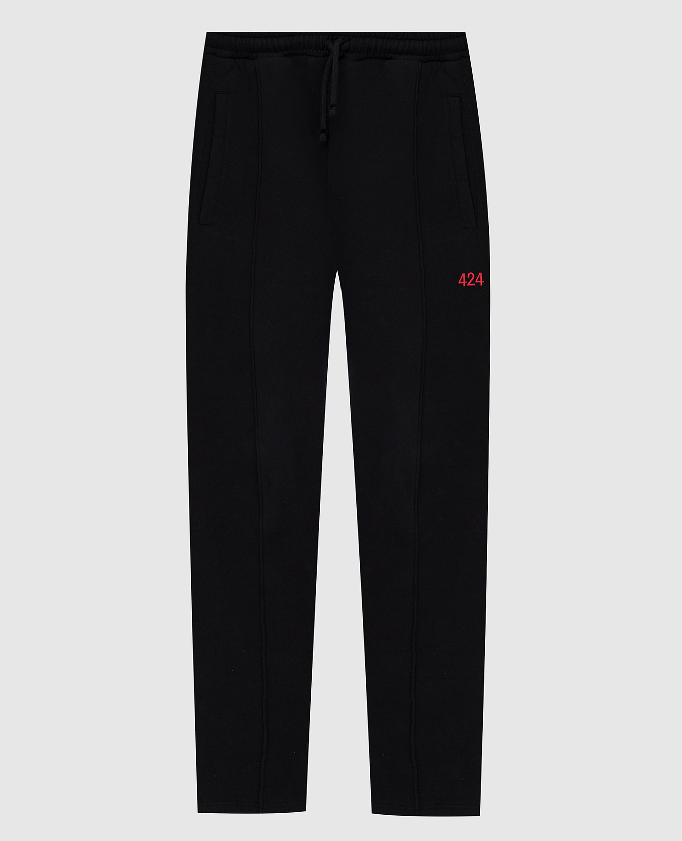 

Черные спортивные брюки с вышивкой логотипа, Черный, Спортивные брюки