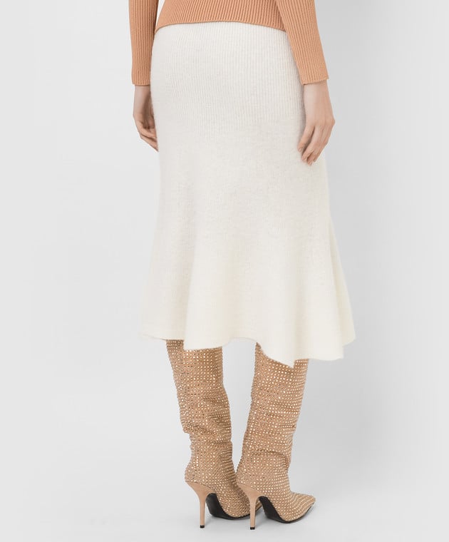 Lanvin Белая юбка годе из шерсти и кашемира RWST0016K001 изображение 4