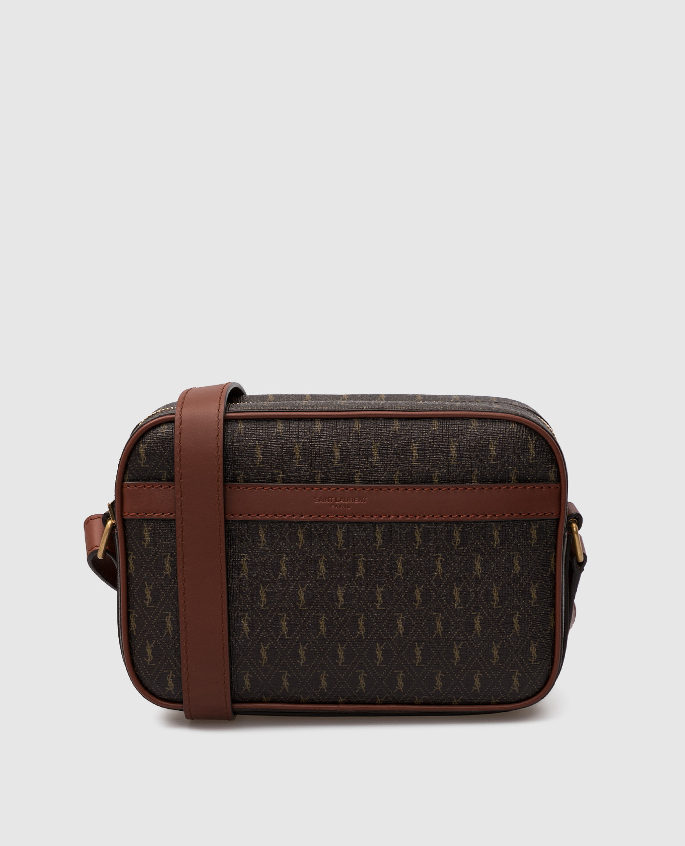 

Сумка-кроссбоди в узор монограммы, Тёмно-коричневый, Сумки через плечо