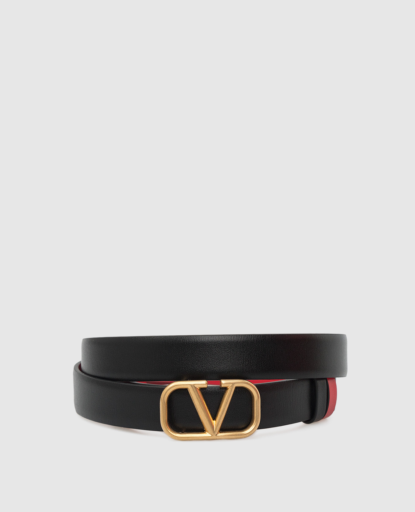 

Двусторонний кожаный ремень VLogo Signature Valentino, Черный, Ремни