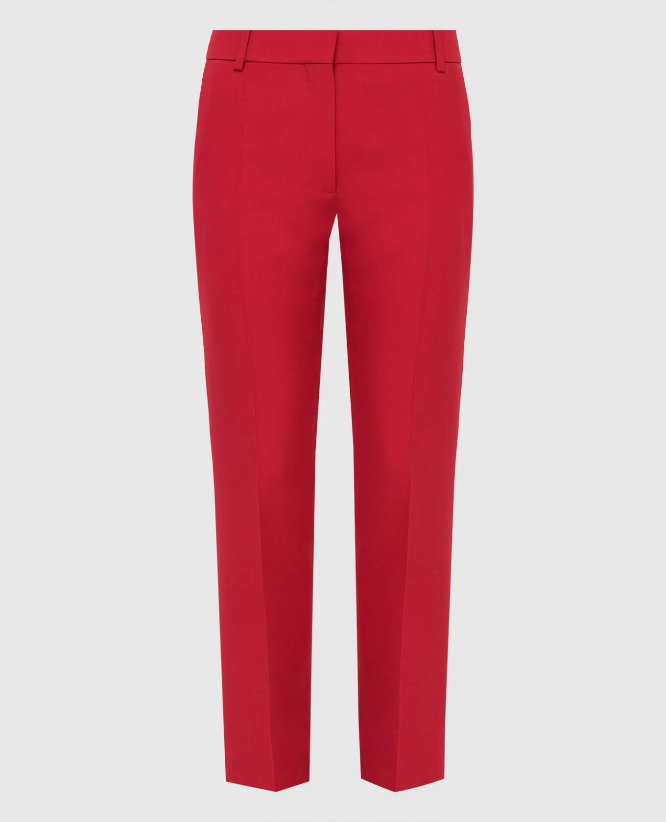Красные брюки из шерсти и шелка