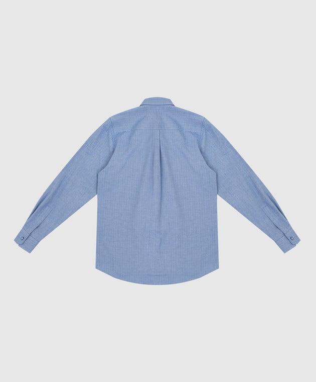 Stefano Ricci Детская светло-синяя рубашка с вышивкой YAC6S00030L824 изображение 2