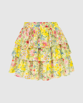 Love Shack Fancy Многослойная юбка мини Brynlee в цветочный принт LS255786