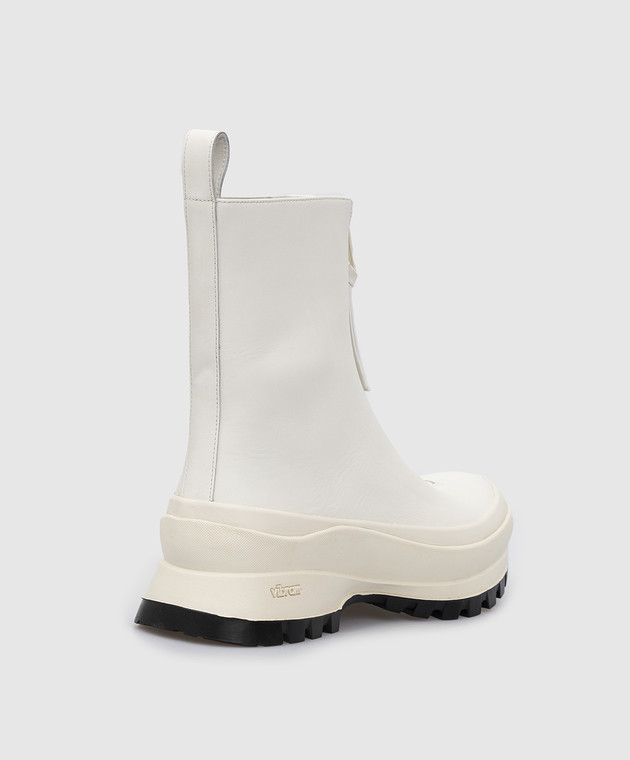 Jil Sander Белые кожаные ботинки JP37002A14513 изображение 4