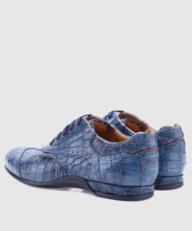 IGOR SENIN Сині туфлі ручної роботи зі шкіри крокодила SPORTCROCO зображення 3