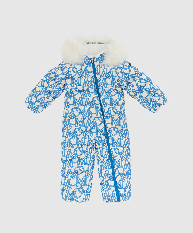 Moncler ENFANT Children's down overalls in a pattern of a logo 1G52900595D4