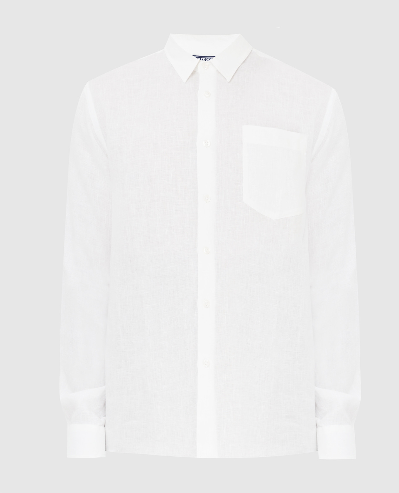 Біла лляна сорочка з вишивкою емблеми логотипу