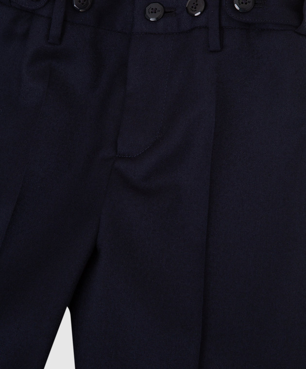 Stefano Ricci Детские темно-синие брюки из шерсти Y1T0900000W0018C изображение 3