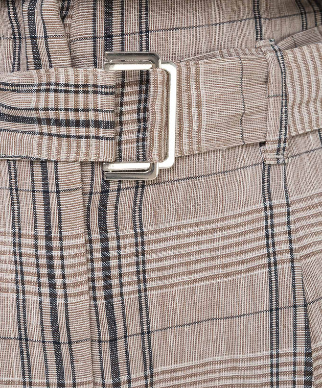 Peserico Бежевые брюки из льна P04295A06767 изображение 5