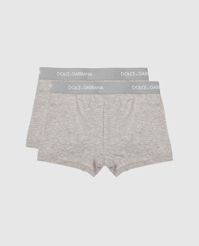 Dolce&Gabbana Дитячий набір сірих трусиків-боксерів з логотипом L4J701G7OCT