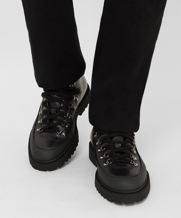 Doucal's Черные кожаные ботинки на меху DU2912CENTPM557 изображение 2