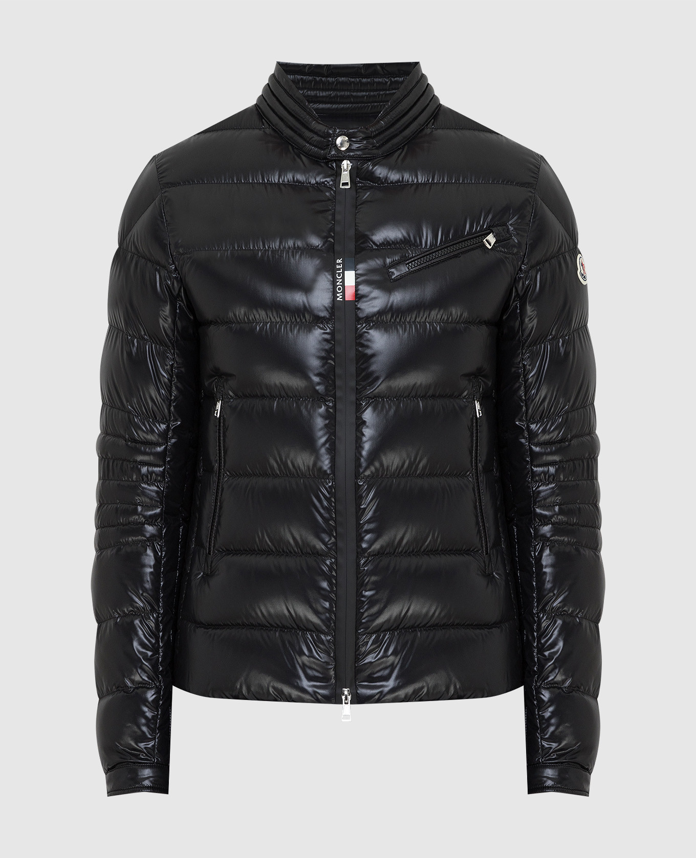

Пуховая куртка с принтом логотипа Moncler, Черный, Куртки