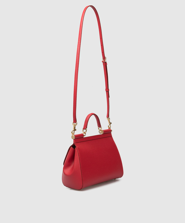 Dolce&Gabbana Красная кожаная сумка-мессенджер Sicily BB6002A1001 изображение 3