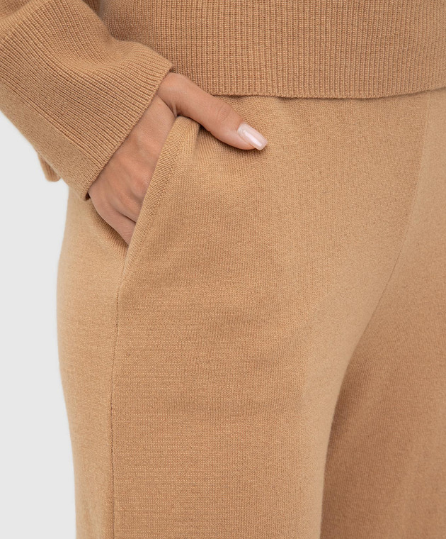 Babe Pay Pls Темно-бежевые брюки из шерсти и кашемира DFB037 изображение 5