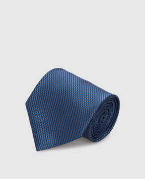 Stefano Ricci Синя краватка в геометричний візерунок CXDD41073